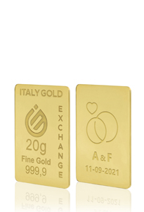 Lingotto Oro 24Kt da 20 gr. per Matrimonio  - Idea Regalo Matrimonio - IGE Gold